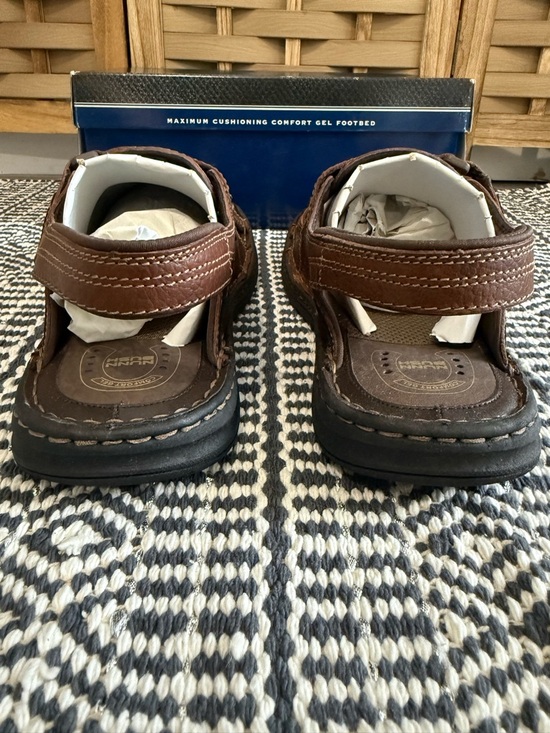 Nunn Bush High Tide Leather Fisherman Ankle Strap Closed Toe Sandals